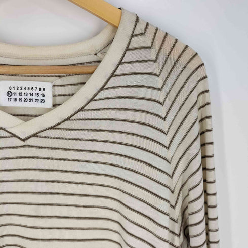 メゾンマルジェラ Maison Margiela Vネックボーダートップス メンズ import:M