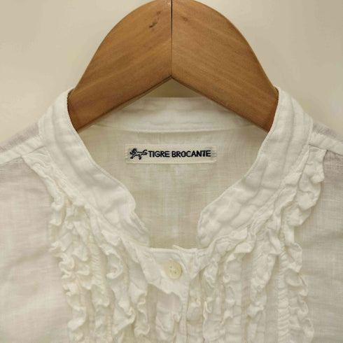 ティグルブロカンテ TIGRE BROCANTE フリルデザイン 長袖ドレスリネンシャツ レディース FREE