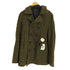 コムデギャルソンオム COMME des GARCONS HOMME AD2004 04AW ウール ダブル マーブル チェック ピーコート 裏地ストライプ メンズ JPN:S
