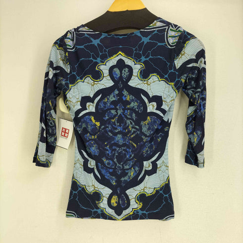 エミリオプッチ EMILIO PUCCI イタリア製 総柄 レーヨン Vネック カットソー レディース FR:36