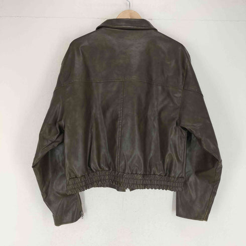 welise アーティフィシャルスキン ヴィンテージ加工 ショートジャケット メンズ import:L
