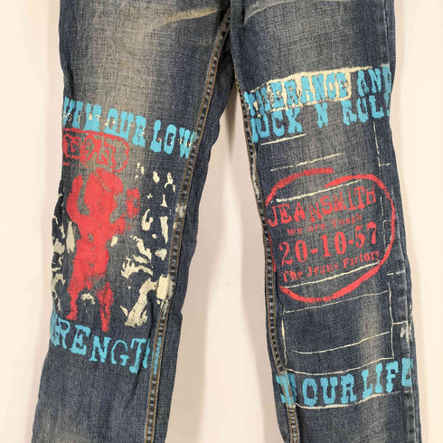 タフジーンズスミス TOUGH Jeansmith ペイントデザインデニムパンツ レディース 28