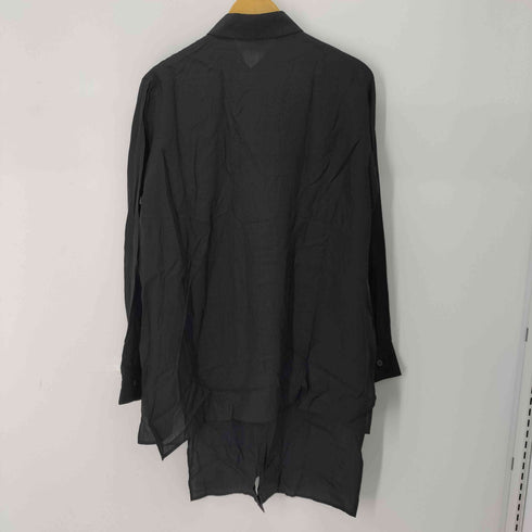 ヨウジヤマモト Yohji Yamamoto collections CELLULOSE POPLIN FRONT KNOT DETAIL BLOUSE レディース 1