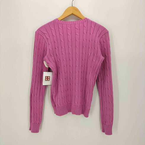 ポロラルフローレン POLO RALPH LAUREN ポニー刺繍 ケーブル編み コットンニット セーター レディース import:M