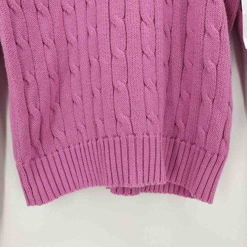ポロラルフローレン POLO RALPH LAUREN ポニー刺繍 ケーブル編み コットンニット セーター レディース import:M