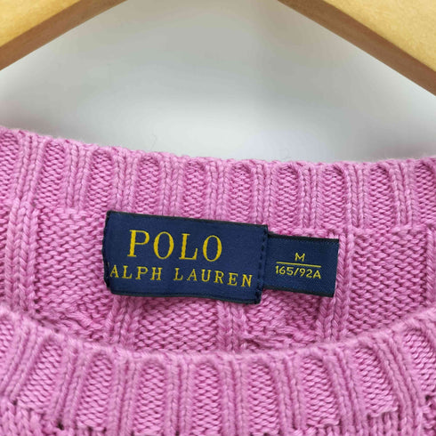 ポロラルフローレン POLO RALPH LAUREN ポニー刺繍 ケーブル編み コットンニット セーター レディース import:M