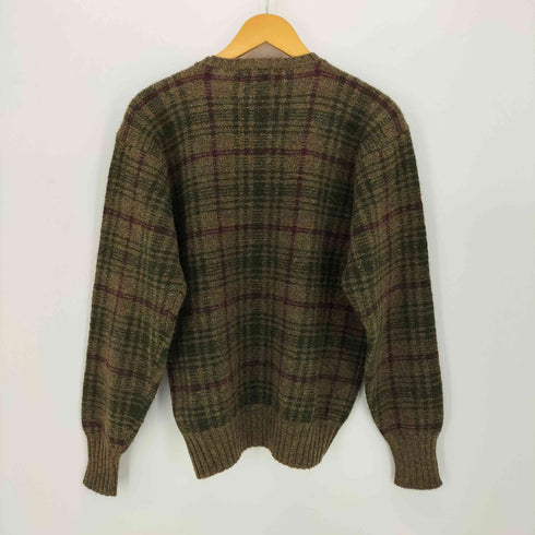 ポロバイラルフローレン Polo by RALPH LAUREN 90S WOOL 100% チェック プルオーバー ウール ニット ポニー無し メンズ import:M