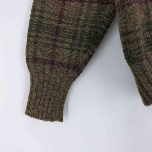 ポロバイラルフローレン Polo by RALPH LAUREN 90S WOOL 100% チェック プルオーバー ウール ニット ポニー無し メンズ import:M
