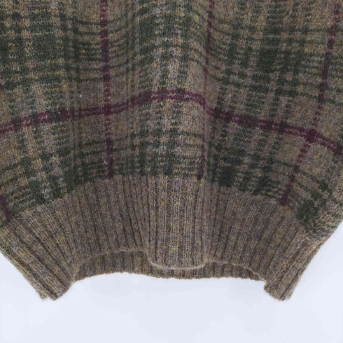 ポロバイラルフローレン Polo by RALPH LAUREN 90S WOOL 100% チェック プルオーバー ウール ニット ポニー無し メンズ import:M