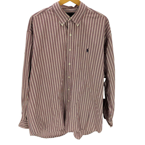 ラルフローレン RALPH LAUREN BLAKE ポニー刺繍 L/S BD マルチストライプ シャツ メンズ import:XL