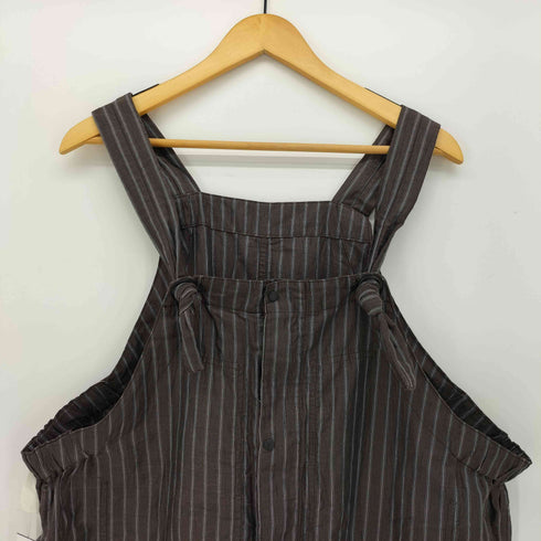 サスクワァッチファブリックス SASQUATCHfabrix. 21SS OVERALL ストライプ リネン オーバーオール メンズ M