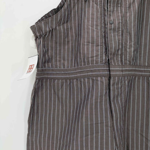 サスクワァッチファブリックス SASQUATCHfabrix. 21SS OVERALL ストライプ リネン オーバーオール メンズ M