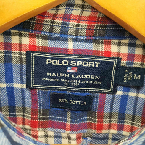 ポロスポーツラルフローレン POLO SPORT RALPH LAUREN 90s インド綿 チェック ワークシャツ メンズ import:M