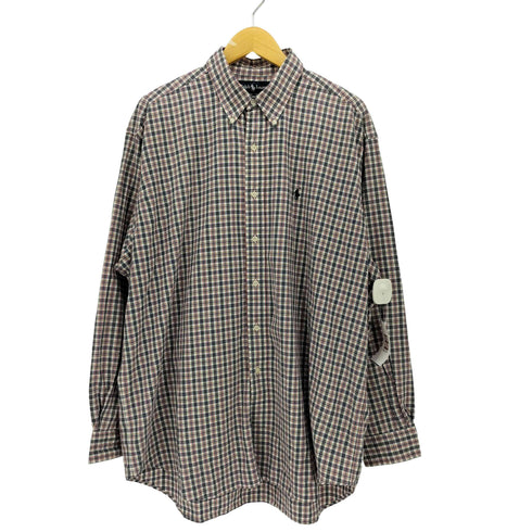 ラルフローレン RALPH LAUREN 90s BLAKE ポニー刺繍 ボタンダウン チェックシャツ メンズ import:XL