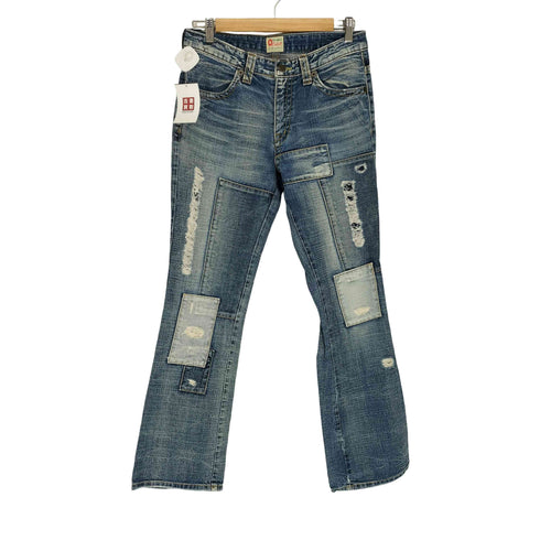 再構築パッチワーク セミフレアデニムパンツ メンズ JPN:M