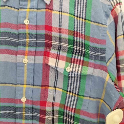 ラルフローレン RALPH LAUREN マチ付 ボタンダウン チェックシャツ メンズ import:XS