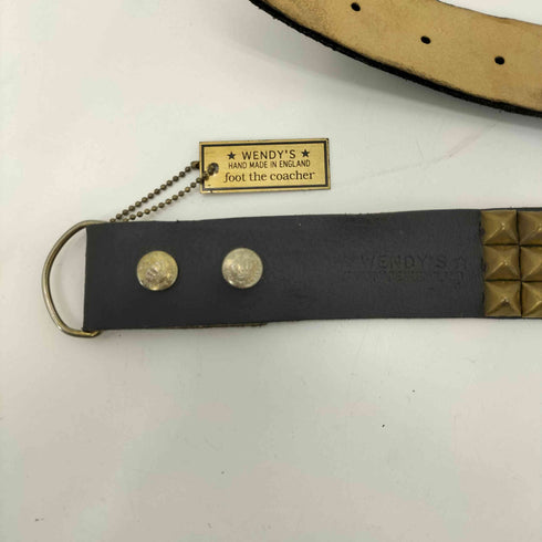 Wendy's foot the coacher イングランド製 3連 スタッズ レザー ベルト メンズ