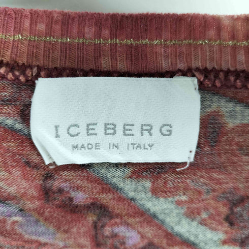アイスバーグ ICEBERG MADE IN ITALY ペイズリー柄 フリルデザイン Vネックニット レディース