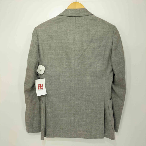 GINZA Global Style シルク混 リネン混 ウール 背抜き 2B テーラードジャケット メンズ