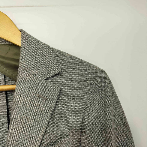 GINZA Global Style シルク混 リネン混 ウール 背抜き 2B テーラードジャケット メンズ