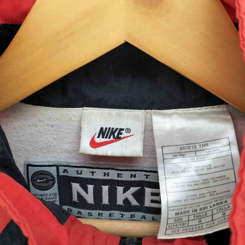 ナイキ NIKE 90s 白タグ AUTHENTIC BASKETBALL 切替 ジップアップ ナイロンジャケット メンズ import:L
