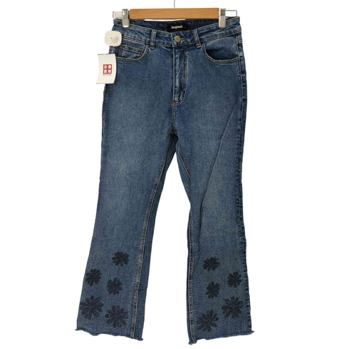 デシグアル Desigual PAKAIAN JADI WANITA CELANA JEANS クロップド フレアジーンズ Y2K レディース EUR:40-42