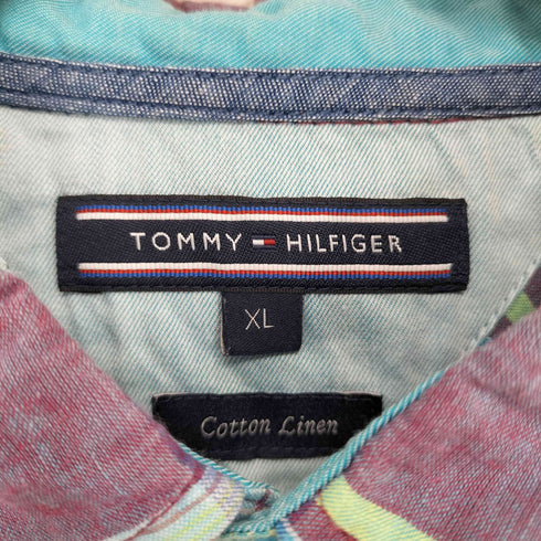 トミーヒルフィガー TOMMY HILFIGER Cotton Linen ボタンダウン チェックシャツ メンズ import:XL
