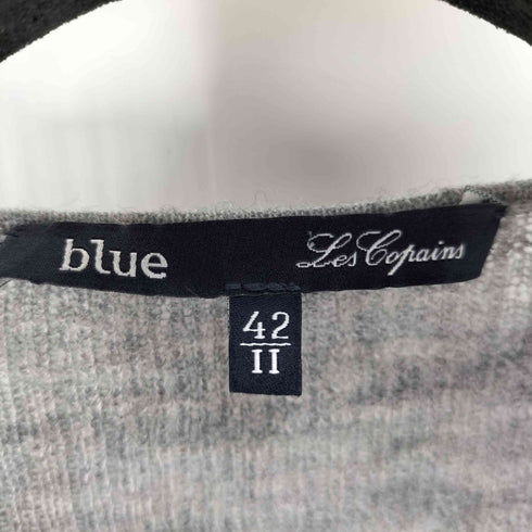 レコパン LES COPAINS BLUE アルパカ混 フリルデザイン ニット レディース 42