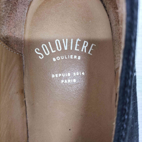ソロヴィエール SOLOVIERE MANOLETTE マノレット スエード タッセル ファー vibramソール メンズ