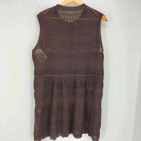 カルヴェン CARVEN クロシェニットワンピース レディース 48