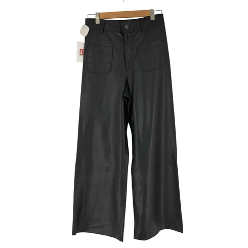 ザラ ZARA ストレートレッグハイウエストフェイクレザーパンツ レディース 38
