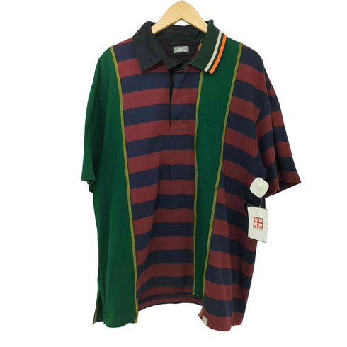 カラービーコン kolor BEACON 21SS ドッキングデザイン マルチカラー ボーダー S/S ポロシャツ メンズ JPN:3