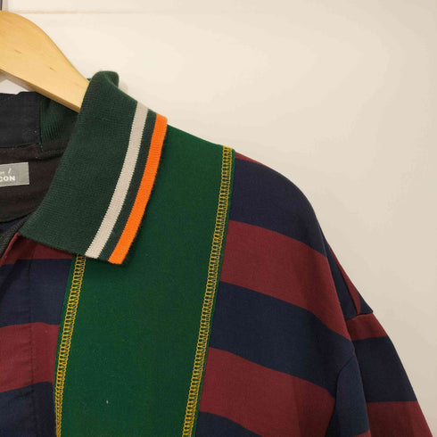 カラービーコン kolor BEACON 21SS ドッキングデザイン マルチカラー ボーダー S/S ポロシャツ メンズ JPN:3