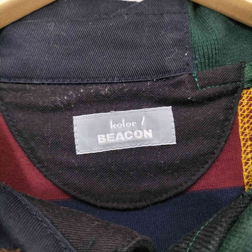 カラービーコン kolor BEACON 21SS ドッキングデザイン マルチカラー ボーダー S/S ポロシャツ メンズ JPN:3