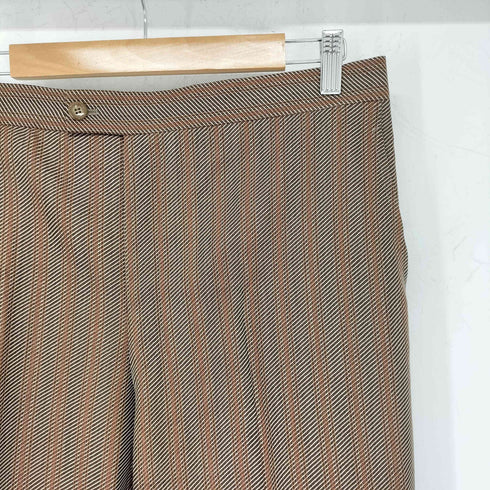 isobe&co.アルミTALON ストライプ スラックス SUPERFINE WORSTED メンズ