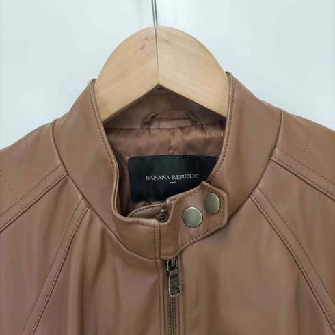 バナナリパブリック BANANA REPUBLIC フェイクレザー シングルライダースジャケット レディース JPN:L