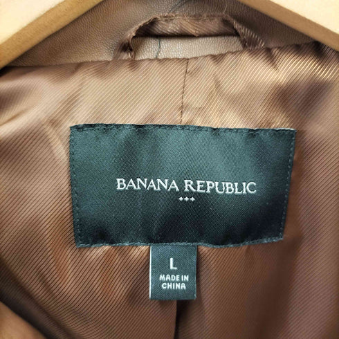 バナナリパブリック BANANA REPUBLIC フェイクレザー シングルライダースジャケット レディース JPN:L