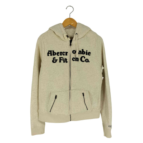 アバクロンビーアンドフィッチ Abercrombie & Fitch ロゴ 裏ボア ジップアップパーカー メンズ import:L