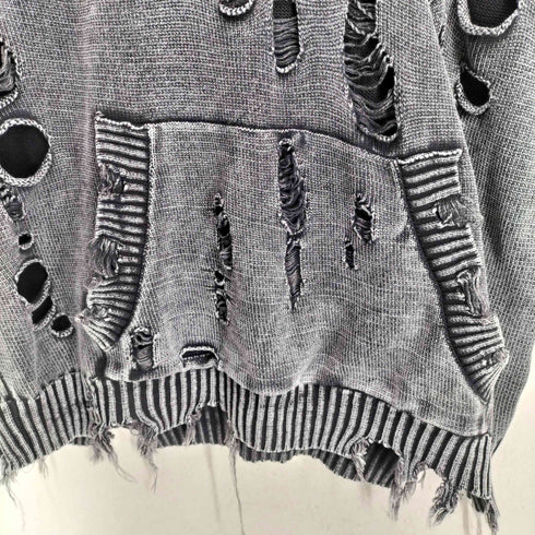 ダンケシェーン Danke Schon PIGMENT DAMAGE KNIT NOSLEEVE HOODIE メンズ F