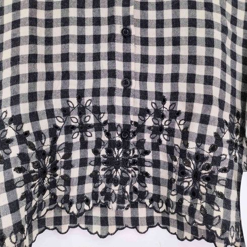 ザラ ZARA 刺繍入りギンガムチェックシャツ レディース XS