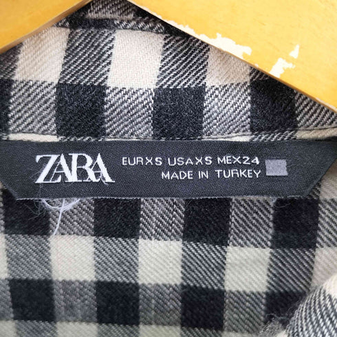 ザラ ZARA 刺繍入りギンガムチェックシャツ レディース XS