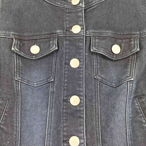 セシルマクビー CECIL McBEE ノーカラーデニムジャケット レディース M