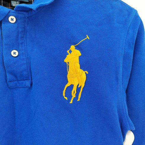 ポロバイラルフローレン Polo by RALPH LAUREN ビッグポニー 刺繍 長袖 ポロ シャツ レディース L(14-16) 160/80