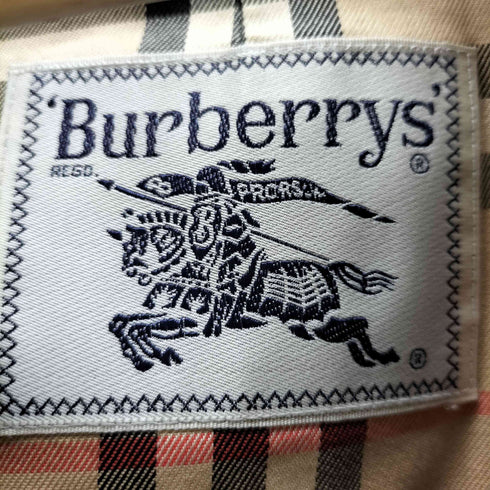 バーバリーズ BURBERRYS 白タグ 裏地ノバチェック 比翼ステンカラーコート レディース import:M