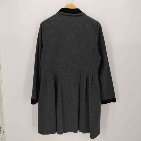 ヒロココシノ HIROKO KOSHINO FAMILIAR PLUS 襟 ベロア ウール ポンチョ コート レディース 160