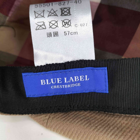 ブルーレーベルクレストブリッジ BLUE LABEL CRESTBRIDGE 裏地チェック ウール キャスケット レディース 57cm