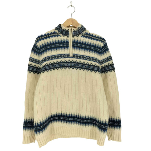 ランズエンド LANDS END ノルディック柄 ハーフジップニット メンズ import:M
