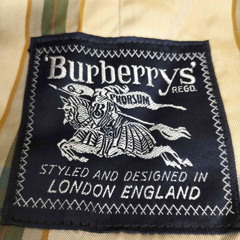 バーバリーズ BURBERRYS 60-70s 英国製 裏地チェック 比翼ステンカラーコート メンズ