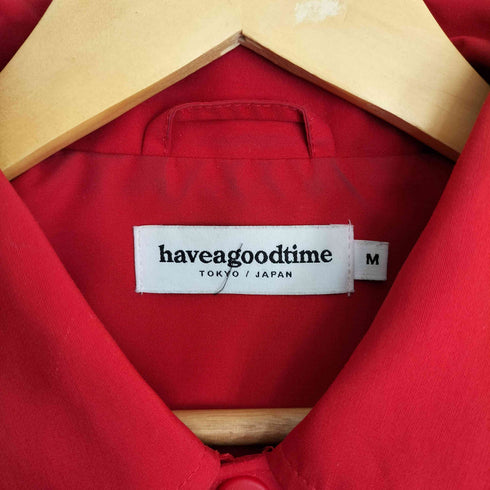 ハブアグッドタイム HAVE A GOOD TIME ポリエステル ワッペン刺繍 コーチジャケット メンズ import:M