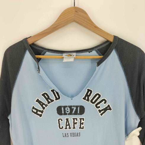 ハードロックカフェ Hard Rock Cafe 90-00s アーチロゴ プリント ラグランスリーブ Tシャツ Y2K メンズ